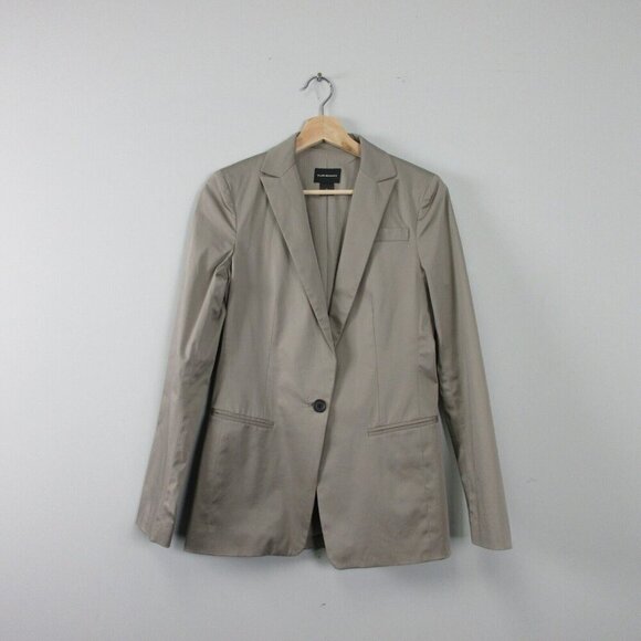 Club Monaco Women's Blazer 2 Gray One Button Cotton Blend Office Suit Career 444 - Picture 1 of 11